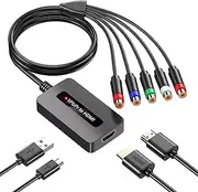 1080P Female Component to HDMI Converter, YPbPr to HDMI Converter for Connecting Old Game Consoles with Male Component to HDTVs