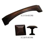 Square Knob Ribbon Pull Handle Kitchen/Bath Cabinet Hardware Brush Oil Bronze