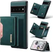 for Google Pixel 7 Pro Wallet Case, 2 in 1 Detachable Leather Wallet Case for Google Pixel 7 Pro,Magnetic Wallet Protective Case with Stand + Card Holder,Green