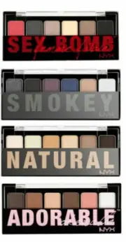 NYX Eyeshadow 6 Shade Palette - Natural, Smokey, Adorable, Sex Bomb - You Choose
