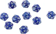Oshhni Set of 10 D20 Dice for RPG Games, Blue, 25mm