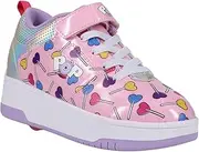 Heelys Strive Wheeled Heel Shoe, Pink/Lavender/Multi, 4 US Unisex Big Kid, Pink/Lavender/Multi, 4 Big Kid
