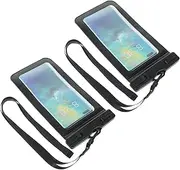 SHINEOFI 2Pcs Phone Case Pouch for Beach Swimming Fishing Kayaking Lightweight Sensitive Material Protects Devices from Water Dust