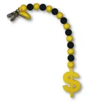 Money Dollar Sign Baby Clip-On Teether for Car Seat & Stroller Teething Clip