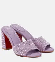 [Christian Louboutin] Christian Louboutin Jane embellished suede mules AU 7 purple
