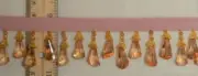 Trim TR0084 - Woven 1/2" Band w/ 1 1/4" Bell Crystal Fringe - Dark Peach - BTY