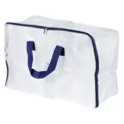 Closet Storage Bags, Medium Foldable Clothes Organizer Tote Bag, Navy Blue