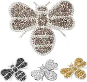 HORIALENCE 4pcs Cute Bee Rhinestone Iron Patches Durable Glitter Patches for Clothing Shoes Bags Easy Adhesive Application for DIY Decoration for Personalizing Fashion Items