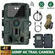 1080P Wireless WIFI Hunting Trail Camera 4K 60MP Motion Activated Camera IP66