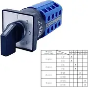 XNWKF 1-4 Positions Universal Change-Over Selector 4-Section LW26-10/4 Multi-Channel Selection Power Combination 10A Rotary Cam Switch