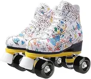 BMOZRM Roller Skates Women Four Wheels Roller Blades Adult Flash Double-Row Rollerskates for Girls Boys Unise