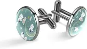 [Generic] Men's Cufflinks, Sheep in Clouds with Moon Stars Cuff Links for Men, Classic Cufflinks Black for Suit Shirt Wedding Business Birthday Jewelry Gift