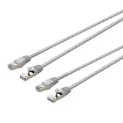 2x Cruxtec 2m Cat7 RJ45 10GbE SF/FTP Triple Shield Ethernet Network Cable White