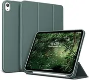 KenKe for iPad (A16) 11th/10th Generation Case (11/10.9 Inch, 2025/2022) with Pencil Holder, Slim Trifold Stand Smart Cover with Soft TPU Back, Auto Wake/Sleep for iPad 11th/10th Gen Case, Dark Green