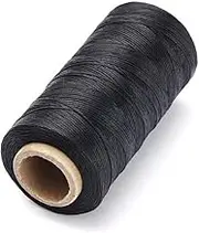 DIY Hand Leather Stitching Leather Waxed Thread Sewing Waxed Thread Cord for Leather Upholstery Craft DIY,Flat Wax Wire Polyester Line 50m 4 Specification Selection (Black)