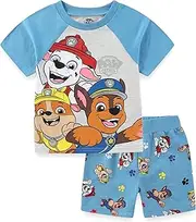 [PAW PATROL] Nickelodeon Boys Short Sleeve T-Shirt and French Terry Shorts Set for Toddler and Big Kids