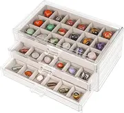 Bfttlity Rock Display Case Rock Collections Display Cases Rock Collection Box for Kid in 54 Grids Suitable for Collecting and Displaying Gemstone Crystals - Display Cases for Collectibles (54 Grids)