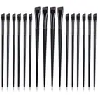 16 Pcs Eyeliner Brush Eyebrow Tint Brushes Brow Set Flat Black