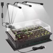 60 Cell Seed Starter Kit with Grow Light, Heat Mat, and 4.3” Humidity Dome