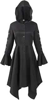 [FaroLy] Women Gothic Hooded Jackets Renaissance Long Sleeve Hoodie Cloak Halloween Cosplay Costumes Cape Outerwear