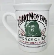 Vintage Wheat Montana Bronze Chief Premium Bread Flour Coffee Tea Mug Cup 16 oz