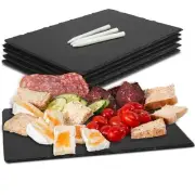 Slate Cheese Boards, 6 Pack 8.8 x 6” Mini Slate Plates Black Charcuterie Boar...