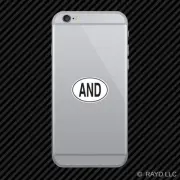 AND Andorra Country Code Oval Cell Phone Sticker Mobile Andorran euro