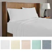 Soft Tees Luxury Cotton Modal Jersey Knit Sheet Set, Silver, Twin