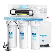 Geekpure 6 Stage Reverse Osmosis RO Water Filter System - UV Sterilizer 75 GPD