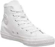 [Converse] Chuck Taylor All Star Leather High - White Monochrome Mens Trainers 8 UK