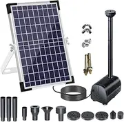 Justivana Solar Fountain Set 18V High Power Solar Fountain Pool Oxygenation Bird Bath Fountain Water Pump