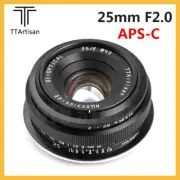 TTartisan 25mm F2.0 APS-C MF Lens for Fuji Canon Nikon Sony M4/3 Leica Sigma L