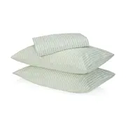 250 Thread Count Stripe Cotton Sheet Set - King Bed, Sage