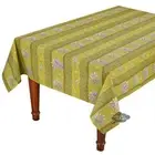 52x72 Rectangular Lavender Green Cotton Coated Provence Tablecloth by Le Cluny