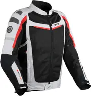 DANE Solskin Mesh Motorcycle Textile Jacket, black-grey-red, Size M for Men Black Grey Red