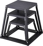 VEVOR Plyometric Jump Boxes, 12/18/24 Inch Plyo Box, Platform and Jumping Agility Box, Anti-Slip Fitness Exercise Step Up Box Set for Home Gym Training, Conditioning Strength Training, Black