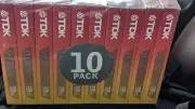 TDK Superior Quality Blank VHS Tapes 10 Pack NEW Sealed VCR 6 Hour EP T-120