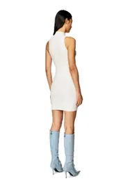 [Diesel] Diesel - Short turtleneck dress in ribbed knit - Dresses - Woman - Multicolor S Multicolor