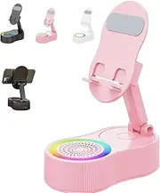 SonicDrop Dock – No-Pair Magic Speaker & Charging Stand, SonicDrop Phone Charging Stand, Drop-to-Play Sound, 7 Colors Light, for All Smart Phone (Pink)