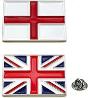 [Lesonwo] Union Jack Flag Pin Badge + England Pin Badge set 30mmx20mm, one size, Zinc