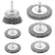 Wire Brush for Drill Set 6 Pcs, Wire Wheel for Drill with 1/4 Inch Hex Shank, Dr