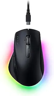 Razer Pro Click V2 Ergonomic Wireless Mouse, 2.4 GHz, Bluetooth, USB-C One-Click AI Prompt Master, Reduces Working Time, 3.5 Months Battery Life, HyperScroll Tilt Wheel, Focus Pro, 30K Optical Sensor
