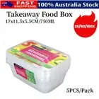 25/50/100x Takeaway Food Containers Plastic Lids 750ml Take away Meal Lunch Box
