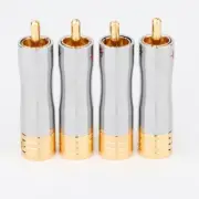 4PCS 24K Gold Plated HIFI RCA Plug DIY Audio Speaker Cable Connector Adapter
