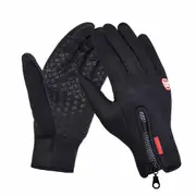 Black Winter Gloves Waterproof Touch Screen Gloves Cycling Gloves Windproof Warm