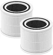 Core 300 Replacement Filter for LEVOIT Core 300 Core300-P Core 300S Core 300S/P VortexAir Air Purifier, Core 300-RF, 3-in-1 H13 Grate True HEPA Activated Carbon, 2 Pack, White,Core 300-P