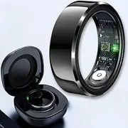 Smart Ring, Intelligent Ring with Gesture Control, Finger Control Games, Calorie Tracker, Fitness Sleep Tracker, Waterproof IP68, Sports Ring Compatible with iOS Android (Black, 11)