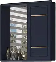 Mirror Cabinets Bathroom Wall-Mounted Medicine Cabinet Waterproof Mirror with Shelf Girl's Makeup Mirror (Color : Blue, Size : 70 * 12.5 * 70cm)