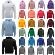 Adult Men's Unisex Basic Plain Hoodie Jumper Pullover Sweater Sweatshirt XS-5XL
