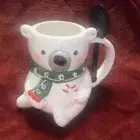 ￼ Merry Christmas￼ Polar Bear W Spoon Collectable Ceramic Mug